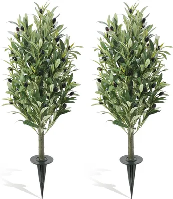 Produktbild von Künstlicher Olivenbaum - Bonsai - 90 cm - UV-beständig - Kunststoff - Für Außen - Bodenaufstellung - Milchweiß