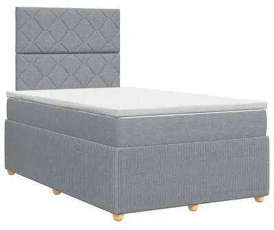 Immagine prodotto di Letto a molle con materasso grigio chiaro 120 x 200 cm in tessuto