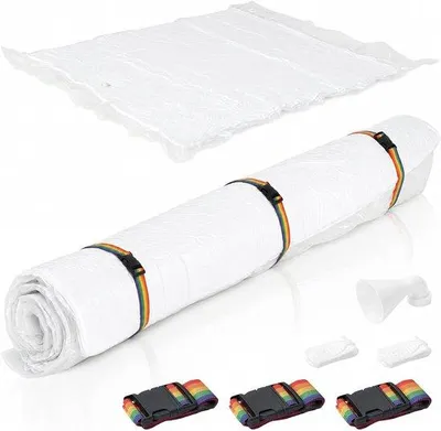 Produktbild von Vakuumbeutel für Matratzen 180 x 200 cm - Matratzenbeutel mit Reißverschluss - 4 verstellbare Träger - einfache Aufbewahrung - Vemera