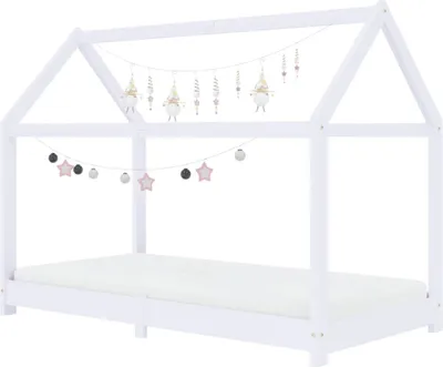 Produktbild von "Winterschlussverkauf "Kinder-Bettgestell - CLORIS - Jugendbett eleganten Design - Weiß Massivholz Kiefer 80 x 160 cm - DEMöbel2569115