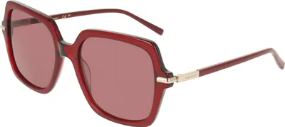 Produktbild von FERRAGAMO SF2076S 616 TRANSPARENT RED 57/19/145 FEMALE Sonnenbrillen