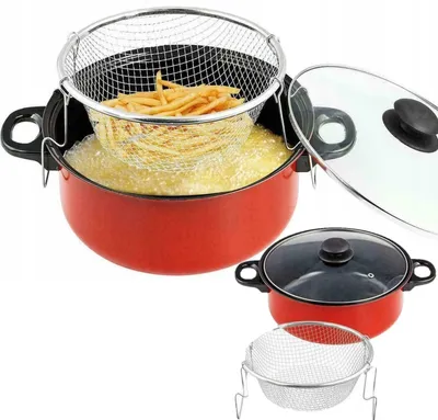 Zdjęcie produktu dla Ww29 Garnek Do Smażenia Frytek Ryb Kurczaka Pączków Sitko Frytkownica + Koszyk