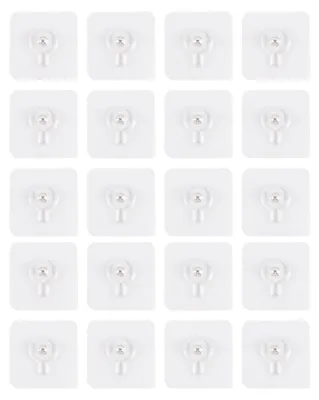 Transparente Klebehaken, 20 Stück, selbstklebend, für Fotos und Poster