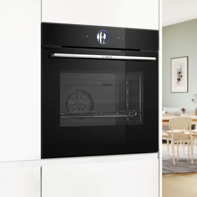 Produktbild von Bosch Serie 8, Einbau-Dampfbackofen, 60 x 60 cm, Schwarz HSG7364B1