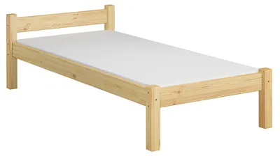 Produktbild von Einzelbett Gästebett Bettrahmen Kiefer natur 80x200 Futonbett Massivholz Zubehör wählbar V-60.36-08Rollrost und Matratze inkl.
