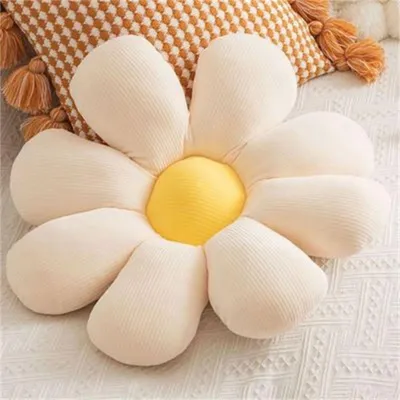 Produktbild von 360Home Große Daisy Gänseblümchen Design Blume Weiche Kissen Waschba 60cm Weiß gelb