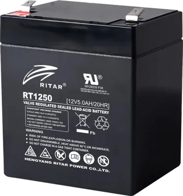 Immagine prodotto di Batteria al piombo RITAR, (RT1250) AGM, 12 V, 5 Ah, 90/70/10 1 mm, terminale 2