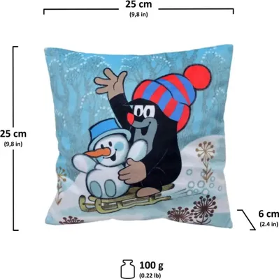 Produktbild von Kissen der kleine Maulwurf, Motiv Winter, 25x25cm - Kinderkissen