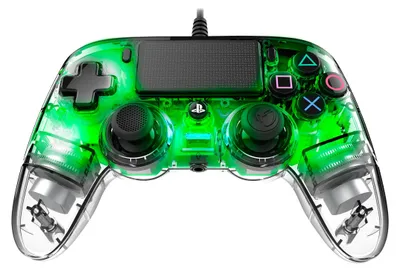 Immagine prodotto di Nacon NACON PS4OFCPADCLGREEN Controller di gioco verde, Gamepad USB trasparente analogico/digitale PC, PlayStation 4