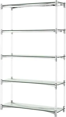 Produktbild von Casa Padrino Wohnzimmerschrank / Regalschrank Silber 117 x 41 x H. 200 cm - Luxus Möbel