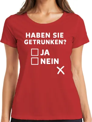 Produktbild von Haben Sie getrunken? Ja oder Nein Lustig Alkohol JGA Bier Bar Damen T-Shirt, Rot, 3XL