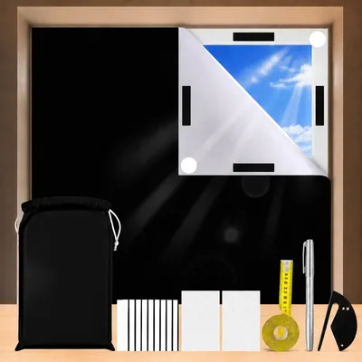 Immagine prodotto di Omgoods - Tenda a rullo oscurante portatile, 100%, senza foratura, colore nero, 200 cm