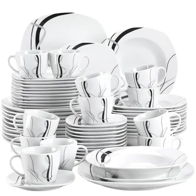 Produktbild von Geschirrset, Porzellan, elegantes Design, 60-TEIL