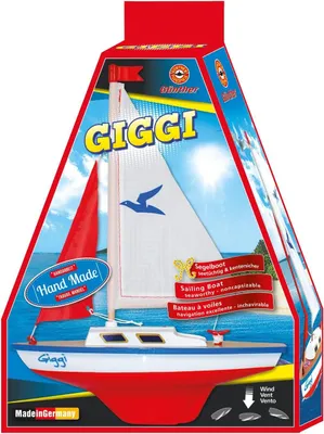 Immagine prodotto di Paul Günther 1827 - Barca a vela Giggi, piccolo gommone a vela per giocare, dimensioni circa 24 x 32 cm, di alta qualità e pronto a navigare, per lago, spiaggia e vasca da bagno