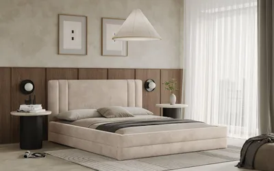 Obrázek produktu pro Postel ALCAMO 180x200 béžová s úložným prostorem