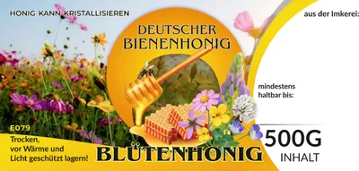 Produktbild von IMKERSHOP Etiketten bunt für deutschen Bienenhonig BLÜTENHONIG 100Stk/1Pack