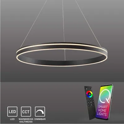 Produktbild von Paul Neuhaus LED Pendellampe CCT Q-Vito Pendelleuchte Ring, dimmbar, Fernbedienung, Alexa anthrazit Wohnzimmer, Esszimmer, Küche 8412-55, 8412-13