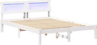 Produktbild von vidaXL Bettrahmen mit Kopfteil Weiß 120 x 190 cm Massives Kiefernholz
