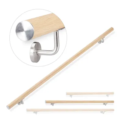 Obrázok produktu pre Hliníkové zábradlie na schodisko bukový vzhľad RD26019, 150cm