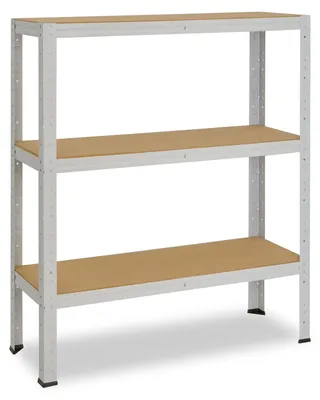 Immagine prodotto di shelfplaza OFFICE 100x100x30 cm scaffale pesante in grigio chiaro con 3 ripiani e 175 kg di portata per ripiano