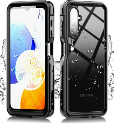 Obrázek produktu pro Vodotěsné pouzdro pro Samsung Galaxy A14 5G/4G, prachotěsné a sněhotěsné, IP68 kompletní ochranné pouzdro s integrovanou ochrannou fólií na displej černé