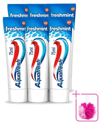 Obrázok produktu pre 6 x Zubná pasta Aquafresh 3 v 1, príchuť Freshmint - 75 ml - balenie 6 kusov