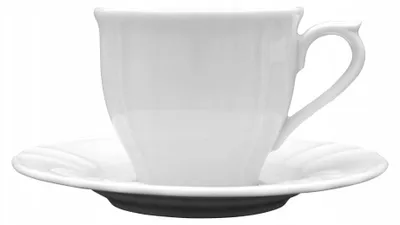 Immagine prodotto di Tazza da caffè con piattino, 200 ml, porcellana, bianca, Lubiana