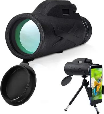 Produktbild von Monokular Teleskop, HD 80X100 Teleskop Hochleistungsprisma Fernrohr, Mit Handy Stativ & Halter, Wasserdichtes Monocular Für Vogelbeobachtung