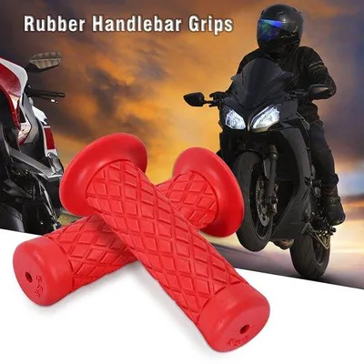 Image de Poignées universelles pour moto, en caoutchouc souple, de 7/8 de pouce (22 mm) – Poignées confortables pour vélo et moto