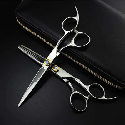 Produktbild von Professionelles 440c 6-Zoll-Haarscheren-Set für den Salon, zum Schneiden von Friseurhaaren, zum Ausdünnen von Haaren, Friseurscheren