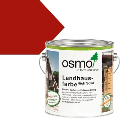 Produktbild von Osmo Landhausfarbe aus natürlichen Öle nordisch rot außen 750ml