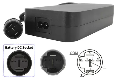 Produktbild von PowerSmart 42 V 4 A E-Bike-Ladegerät für Yamaha 500-Wh-Intube-Akku (36 V) mit 7-poligem Ausgangsstecker