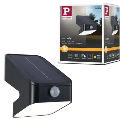 Productafbeelding van Paulmann Solar LED Wandlamp Lesly, met schemersensor en bewegingsmelder (IR)