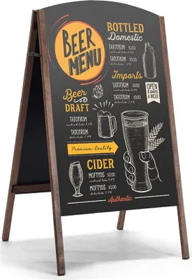 Obrázok produktu pre Drevená reklamná tabuľa, kriedová, skladacia, reklamná tabuľa pre deti, čierna (45 x 41 x 78 cm)