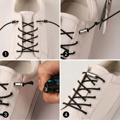 Produktbild von Schuhsnüre – Schuhsnüre Ohne Binden, Elastisch, Mit Verschluss, Schwarz