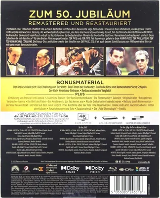 Produktbild von Der Pate Trilogie - Limited Digipak (9 Discs) [4K Ultra-HD] [Blu-ray]