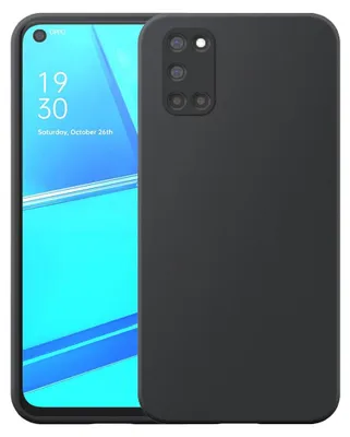 A black phone case is shown on a white background, with a smartphone screen visible on the left side.