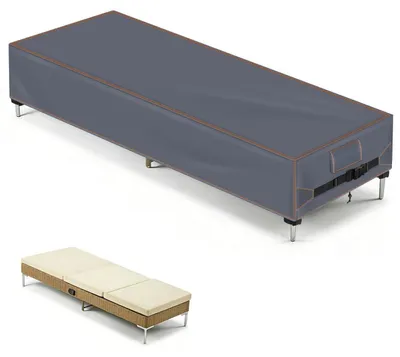 Produktbild von Gartenliege Abdeckung 220x80x40cm Schutzhülle Wasserdicht UV-Schutz Reißfest Grau