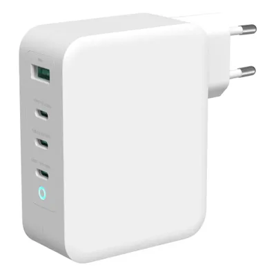 Produktbild von Deltaco PD Ladegerät 130W 1x USB/3x USB-C Gan weiß