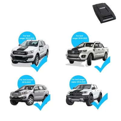 Obrázek produktu pro Kryt kapoty Scoop, kompatibilní s Ford Ranger, materiál ABS, matný černý povrch, kapota motoru