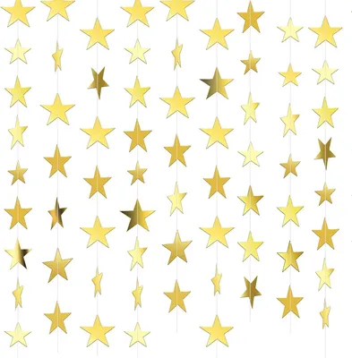 Productafbeelding van Sterrenslinger - Set van 6 - 4 m - Glitter - Hangdecoratie - Feestdecoratie
