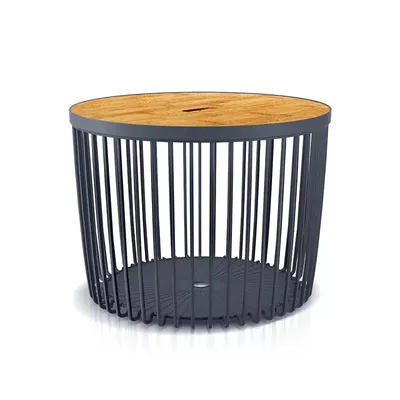 Produktbild von nabbi Universalkorb aus Kunststoff mit Bambusdeckel ICLU100T 100 l - Anthrazit