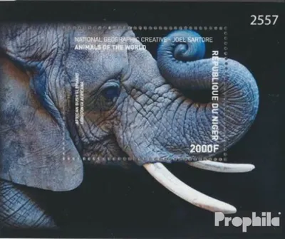 Produktbild von Briefmarken Niger 2016 Mi Block 648 (kompl. Ausg.) postfrisch Elefanten