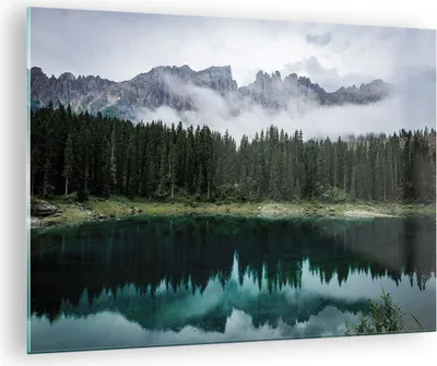 Produktbild von Bilder auf glas - Einteilig - Landschaft Berge Wolken - 70x50cm - Glasbilder - Wandbilder - Bilder - zum Aufhängen bereit - Wanddekoration aus Glas - Glas Bilder - Wandbild auf Glas - GAA70x50-4671