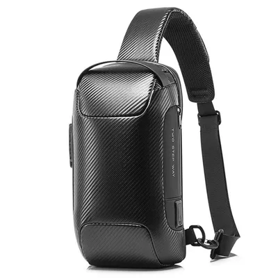 Obrázok produktu pre Pánska taška cez rameno (čierna), vodeodolná, s USB nabíjaním. Ideálna na outdoorové aktivity, skvelý darček