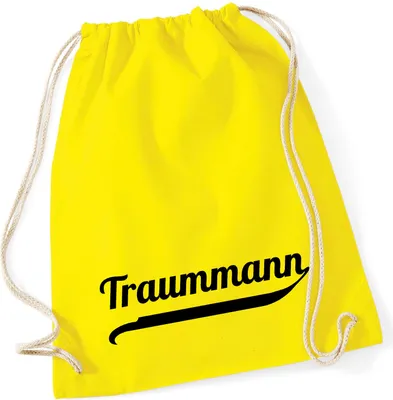 Produktbild von Huuraa Turnbeutel Traummann Schriftzug 12 Liter Yellow Baumwolle Rucksack Geschenkidee