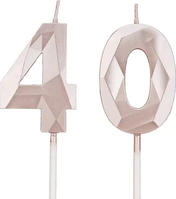 Produktbild von 40. Geburtstag Kerzen - Geburtstagskerzen für Torten - Dekoration für Feiern, Hochzeiten und Jubiläen