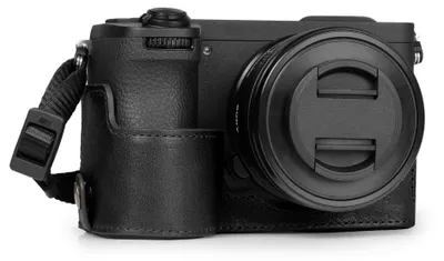 Image de Omgoods - Étui photo en cuir véritable à demi-corps pour Sony Alpha A6700 - Élégant et protecteur