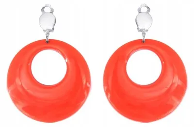 Produktbild von PartyPal PP135365 Neon Ohrringe Kreise orange Clips