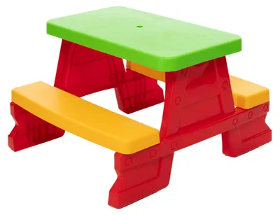 Image de Ensemble table et banc de jardin pour enfants Dorex rouge 5067